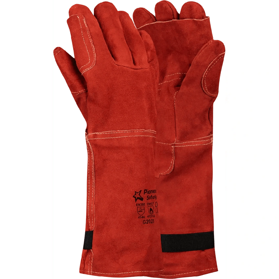 Heat resistant 8'' cuff foam Kevlar stitch leather welding gloves Burn-Lv4