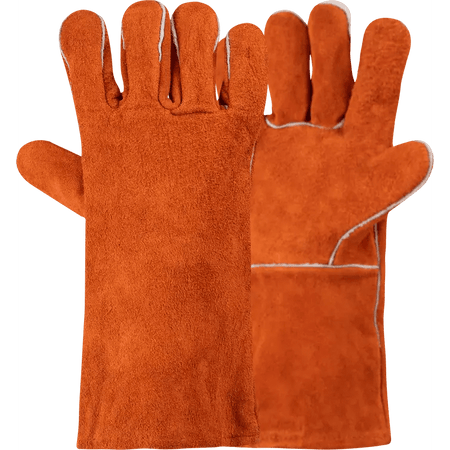 Heat resistant 14'' cuff Kevlar stitch welted seams leather welding gloves Burn-Lv4