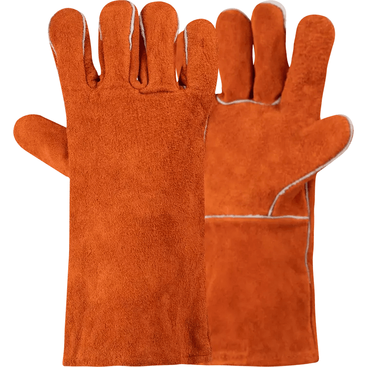 Heat resistant 14'' cuff Kevlar stitch welted seams leather welding gloves Burn-Lv4