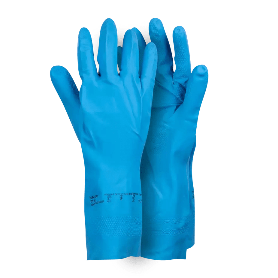 Chemical resistant blue nitrile house hold JKL gloves