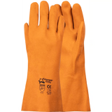 14'' Cuff grip freeze flexibility -4°C orange PVC cotton gloves Abrasion-Lv3