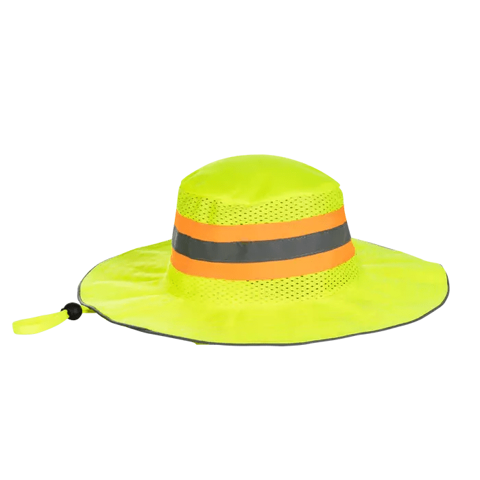 Reflective lime brimmed bush sun hats