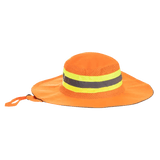 Reflective orange brimmed bush sun hats