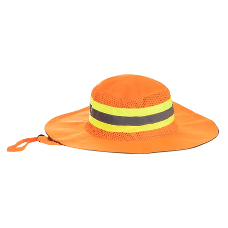 Reflective orange brimmed bush sun hats