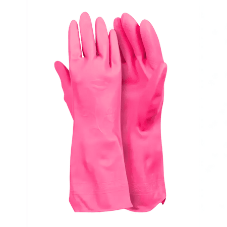 Pink bead palm PVC house hold gloves