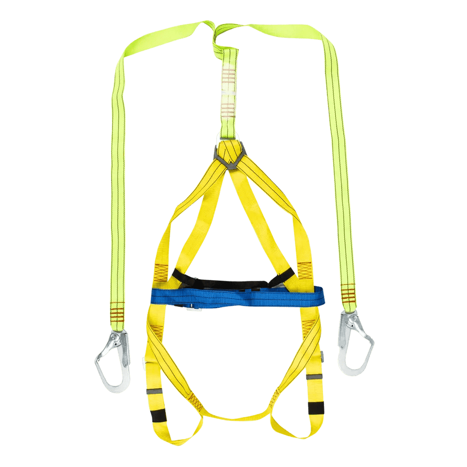 Double lanyard + snap hooks + belts safety harness