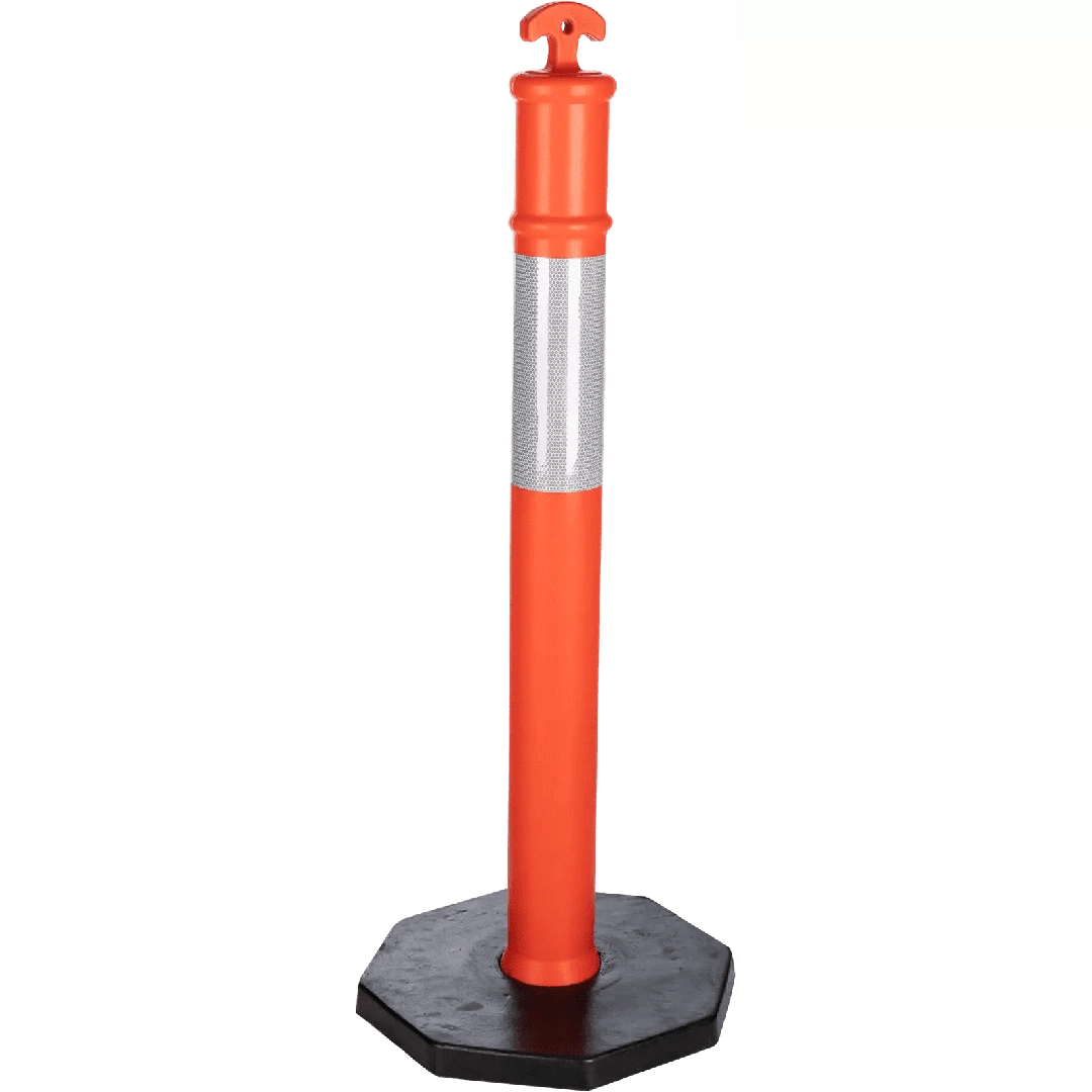1100mm Reflective orange PVC traffic safety post