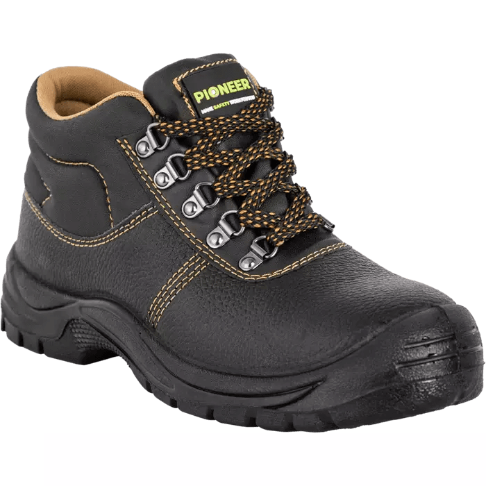 Pioneer Black 200J steel toe cap + steel midsole safety boots