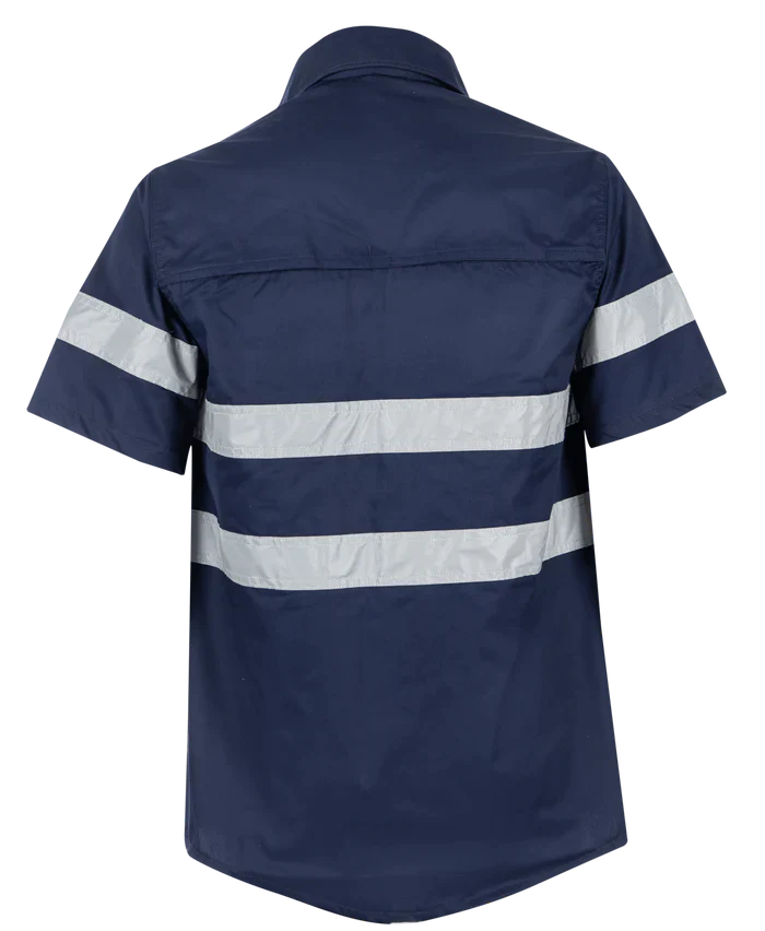 Reflective Hi-Vis Navy short sleeve cotton T-shirts
