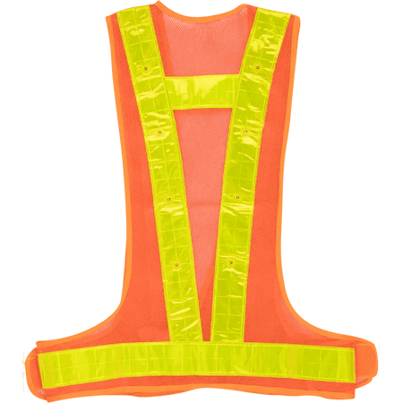 Adjustable reflective orange LED lights vest