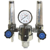 Argon + Co2 Brass twin tube gas flow meter