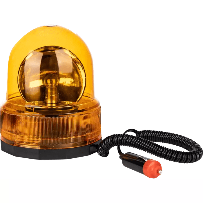 12V Orange revolving vehicle warning light + magnetic base