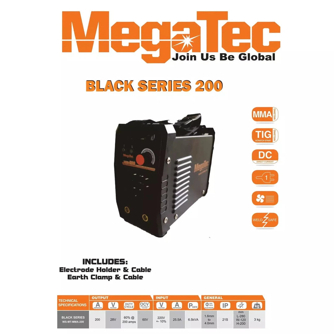 200Amp 220Volt Megatec Dc inverter arc welding machine