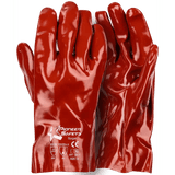 Heavy duty 11'' Open cuff brown PVC gloves Abrasion-Lv4