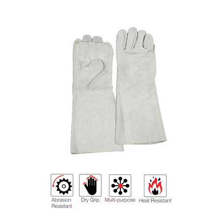 8'' Apron palm chrome leather welding gloves
