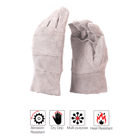 2.5'' Double palm unlined chrome leather gloves