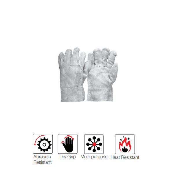 Defender 2.5'' cuff reinforced double palm chrome leather welding gloves