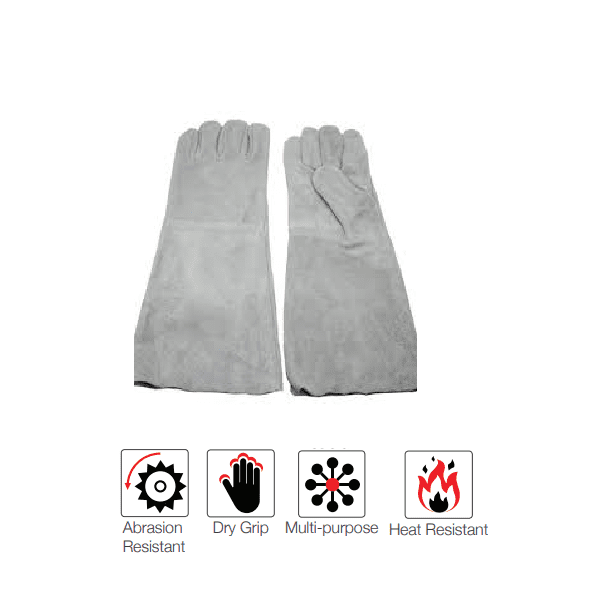 Premium 16'' cuff reinforced double palm chrome leather welding gloves