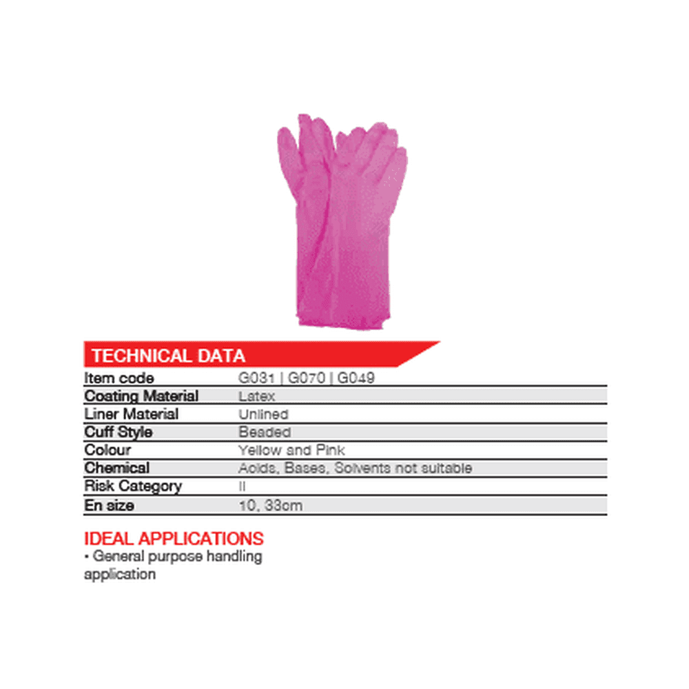 Pink bead palm PVC house hold gloves