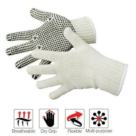 2.5'' Knit wrist cuff single sided PVC polka dot cotton gloves