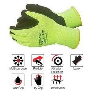 Flex Lime micro foam latex palm polyester gloves Abrasion-Lv4