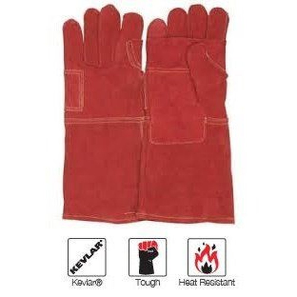 Heat resistant 8'' cuff Kevlar stitch leather welding gloves Burn-Lv4