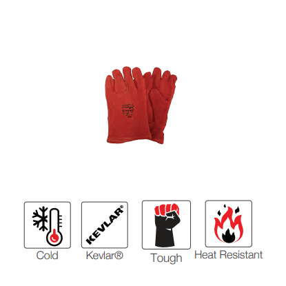 Heat resistant 2.5'' cuff Kevlar stitch leather welding gloves