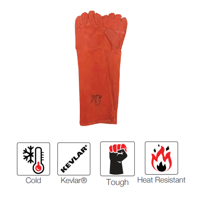 Heat resistant 16'' cuff Kevlar stitch leather welding gloves