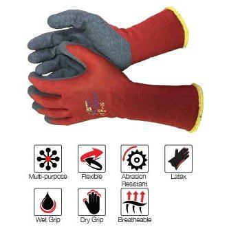 Flex Snug-Plus sandy latex polyester gloves Abrasion-Lv2