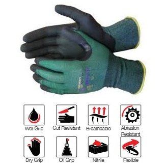 Cut master Maxi-fit foamed nitrile palm HPPE nylon spandex cut-resistant gloves Cut-Lv3