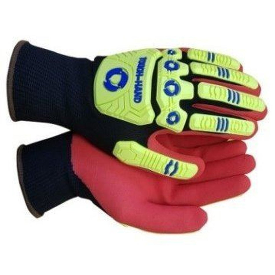 Maxmac Tough hand sandy nitrile impact pads nylon cut-resistant gloves Cut-Lv2