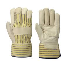 Rigger candy stripe 2.5'' cuff cow grain leather gloves
