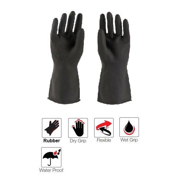 Builders general purpose bead palm rubber latex gloves