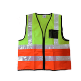 Reflective waistcoat vests + zip + I.D pouch