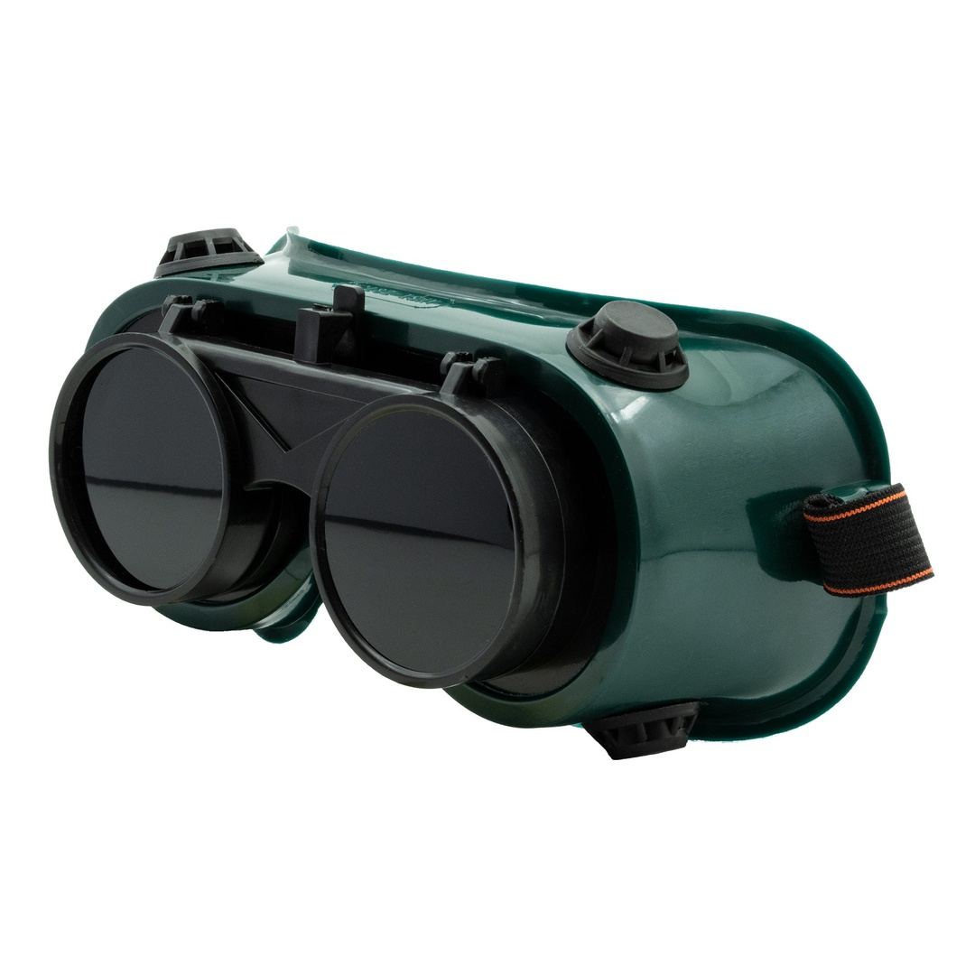 Round lenses green flip front welding goggle