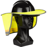 Reflective lime hard hat sun brim protector