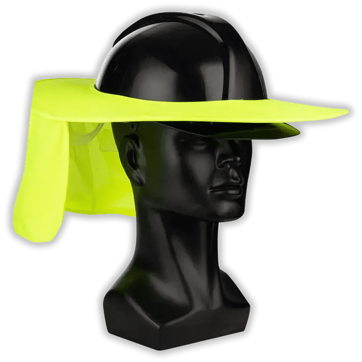 Lime hard hat sun brim protector