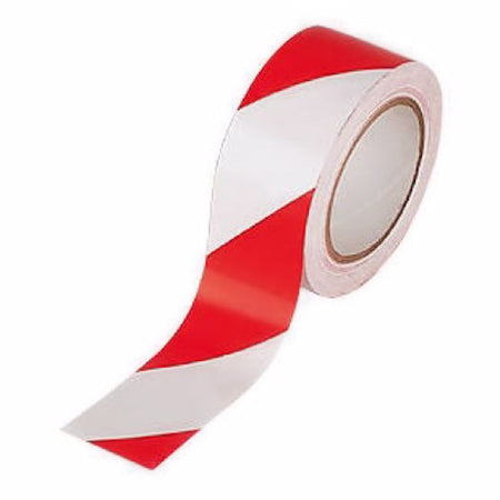 Red + white safety barrier tapes