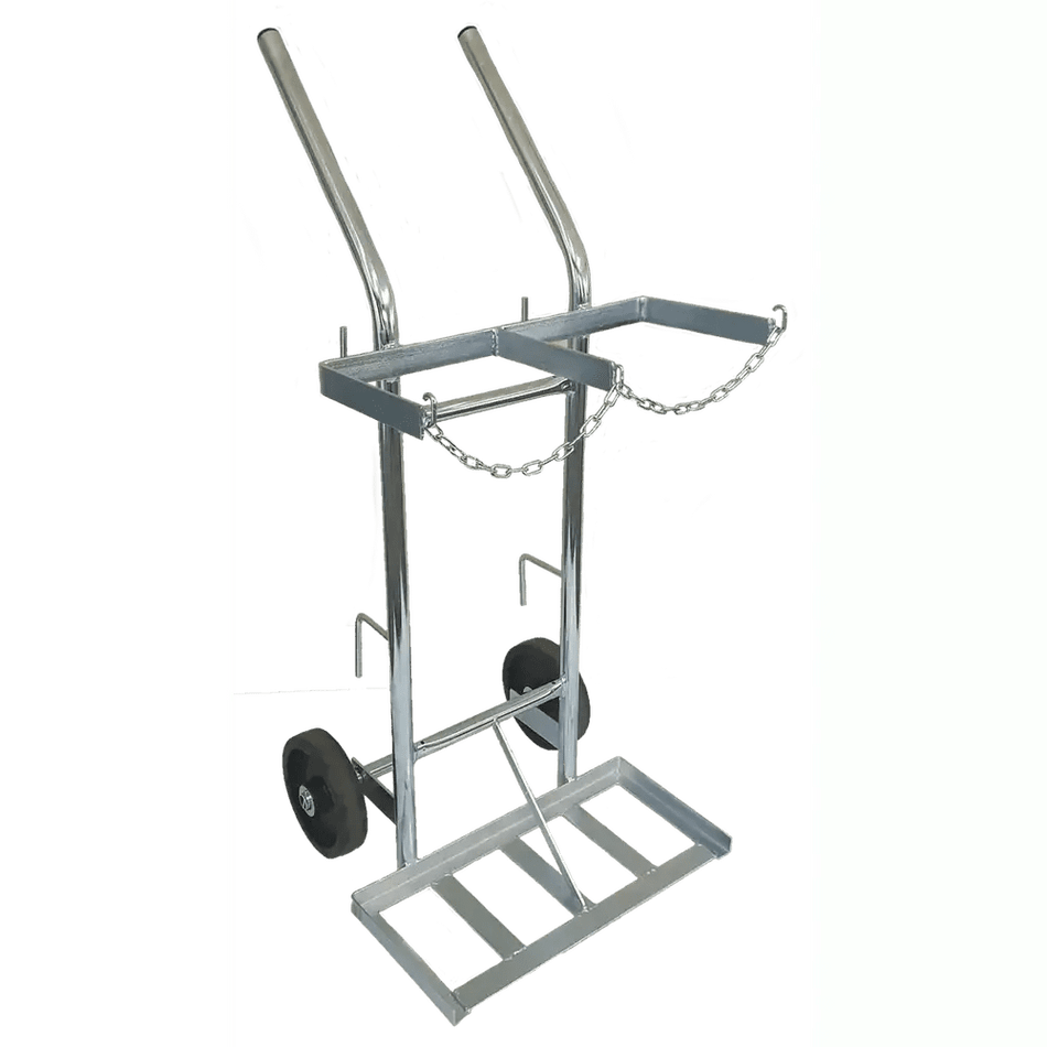 Oxygen + Acetylene double gas cylinder bottle trolley