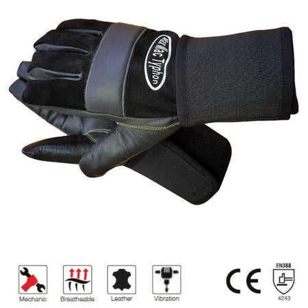 Maxmac Typhon leather vibration + cut resistant gloves Cut-Lv2