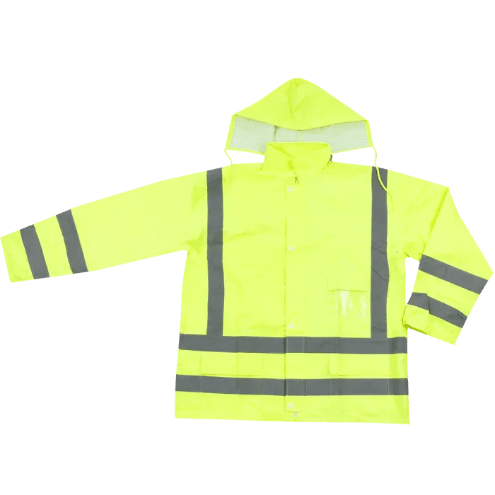 Reflective Hi-vis lime rain jackets