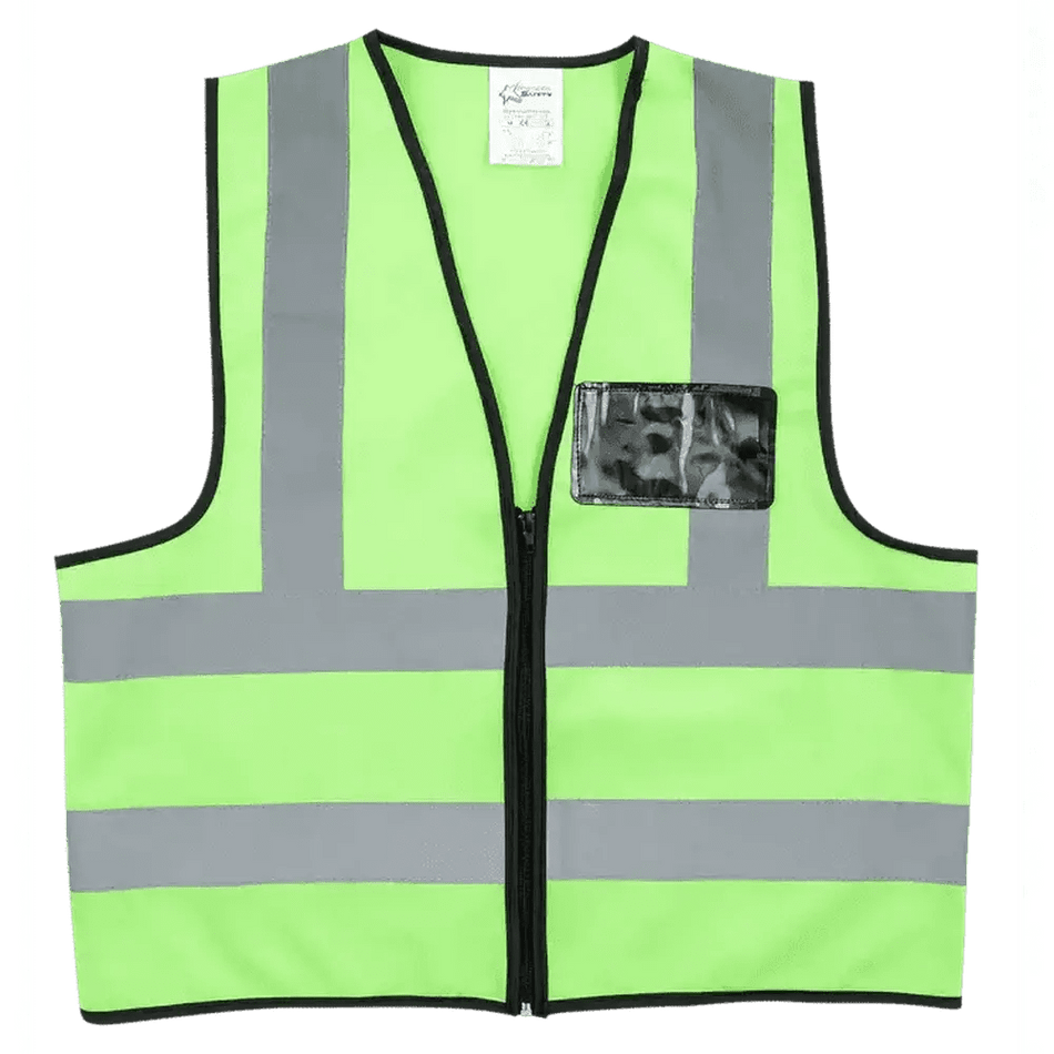 Reflective econo waistcoat vests + zip + I.D pouch