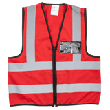 Reflective waistcoat vests + zip + I.D pouch