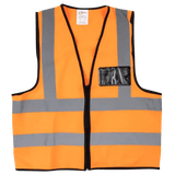 Reflective waistcoat vests + zip + I.D pouch