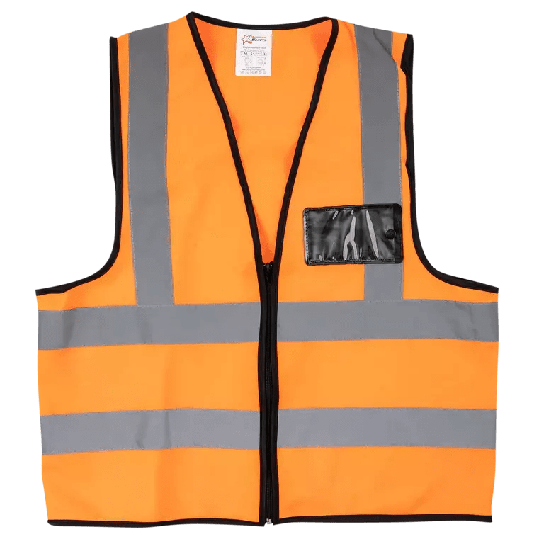 Reflective waistcoat vests + zip + I.D pouch
