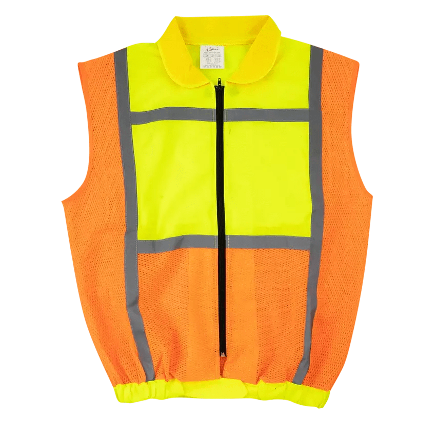 Reflective lime & orange sleeveless jackets