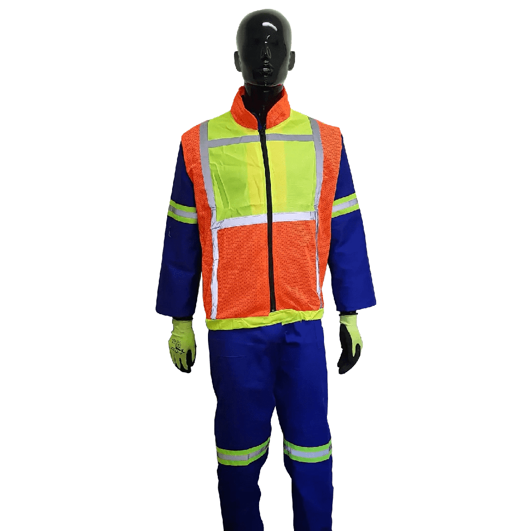 Reflective lime & orange sleeveless jackets
