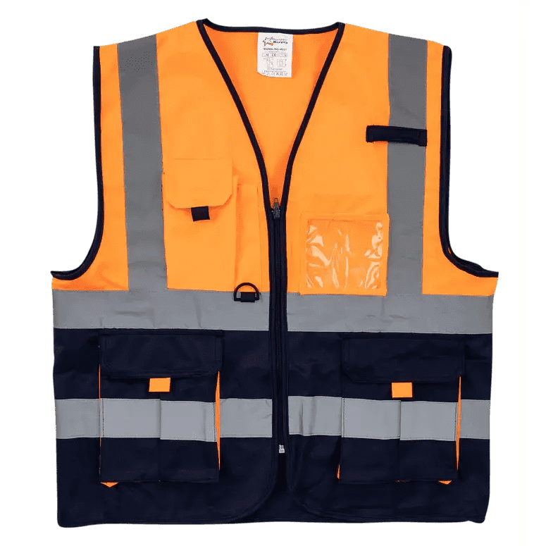 Reflective signaling waistcoat vests + zip + I.D pouch
