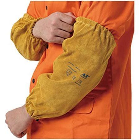 Heavy duty 480mm yellow welding arm sleeve + Velcro close