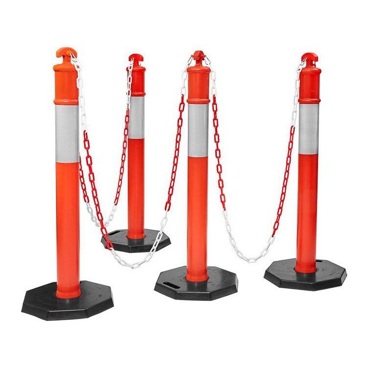 1100mm Reflective orange PVC traffic safety posts | Online industrial S ...